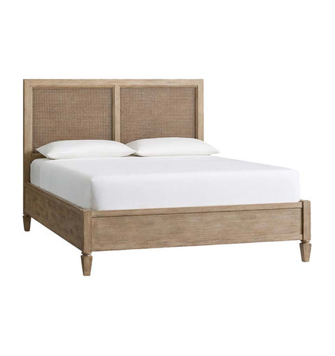 Cairo Solid Wood King Size Bed with Woven Cane Design