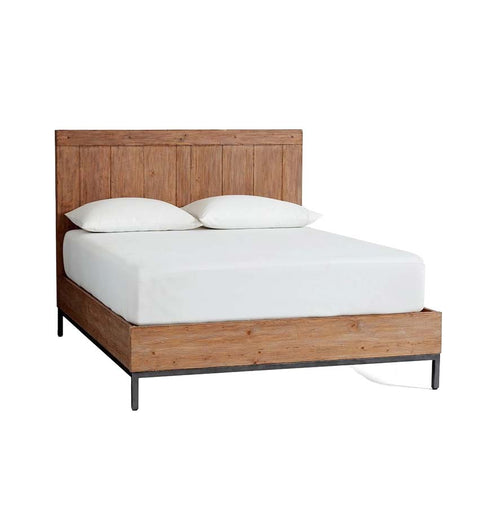 Handcrafted Iron & Solid Wood Bed