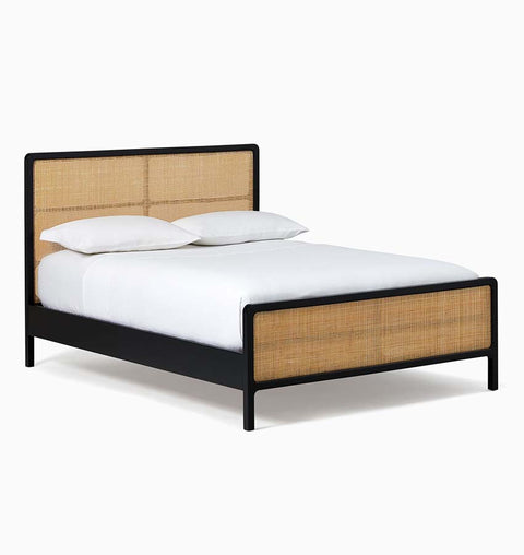 Breeze Cane King Bed Elegant Rattan & Wood Design