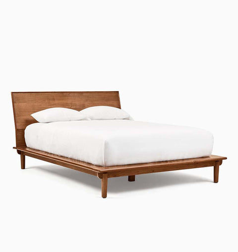 Nordic Haven Solid Wood King Size Natural Bed