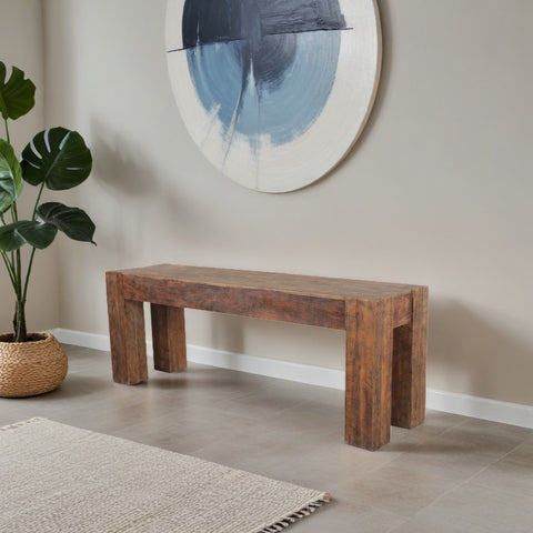 Rustic Solid Wood Console Table with Square Post Legs - Simply Home