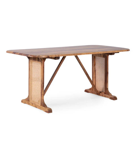 Ravello Sheesham Rattan Fusion Dining Set - 6 Seater