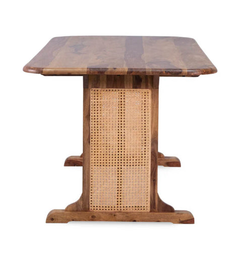 Ravello Sheesham Rattan Fusion Dining Set - 6 Seater