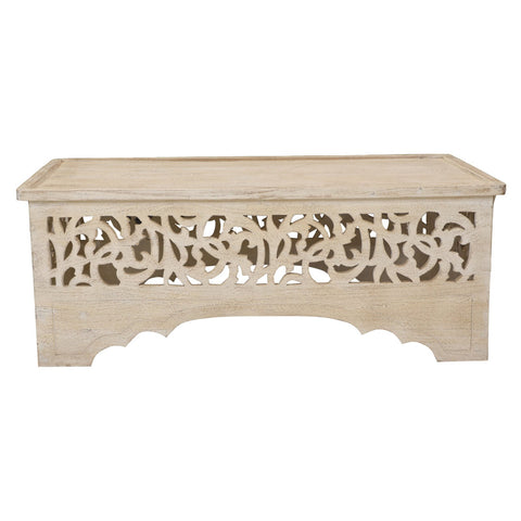 Solid Wood Hand Carved Rectangle Coffee Table - Simply Home