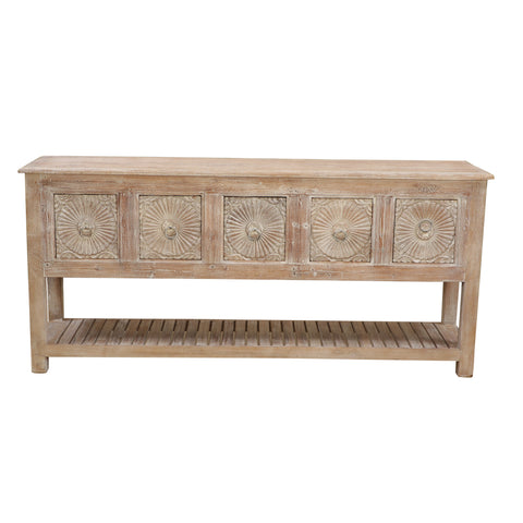 Vintage Hand Carved Solid Wood 5 Drawers Console Table - Simply Home
