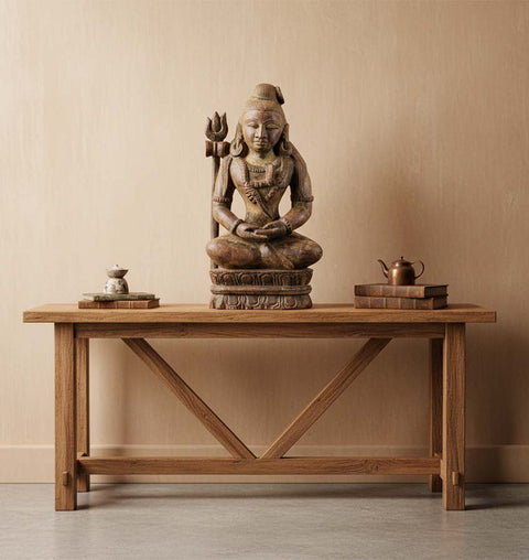 Hand-Carved Shiva Sculpture