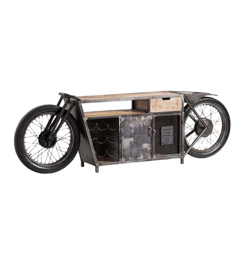Iron Wooden Bike Bar Counter - Simply Home
