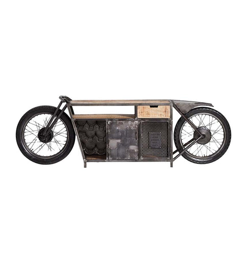 Iron Wooden Bike Bar Counter - Simply Home