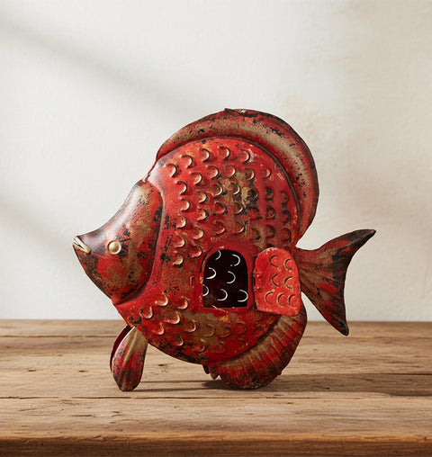 Iron Fish Candle Stand - Simply Home