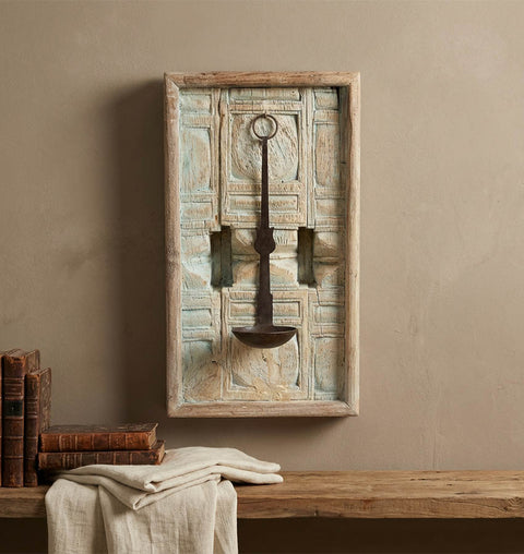 Hand Carved Wooden Wall Candle Holder