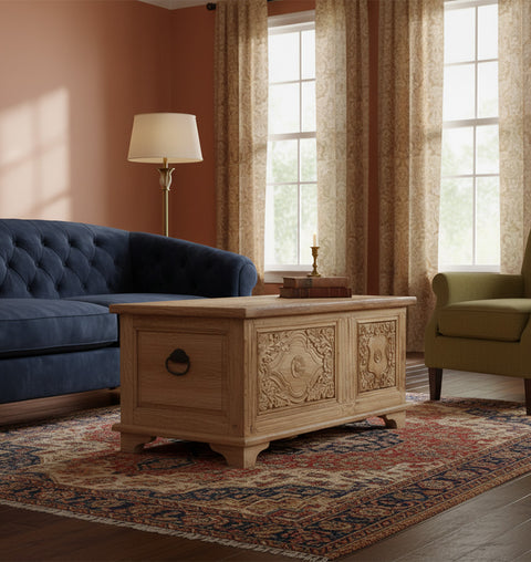 Ornate Blossom Carved Trunk