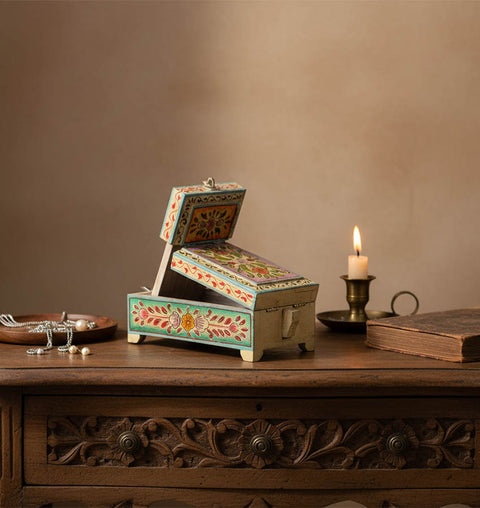 Wooden Painted Barber Box