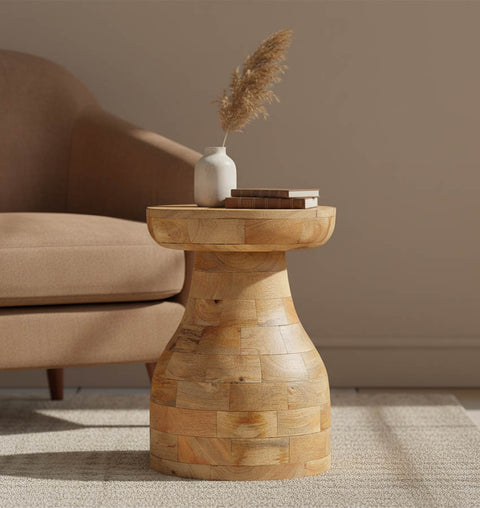 Wooden Djembe Side Table