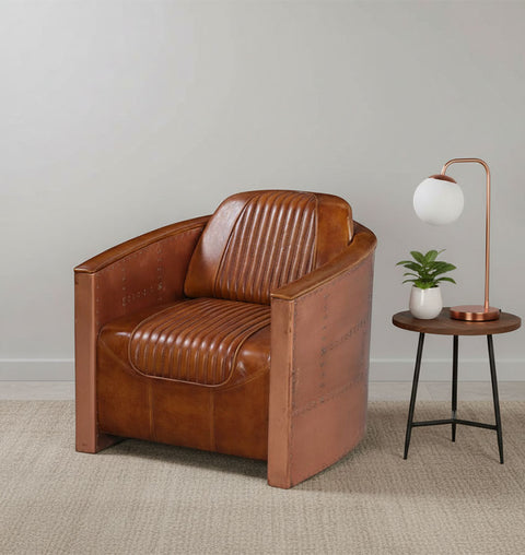 Aviator Copper Tomcat 1-Seater Leather Sofa - Simply Home