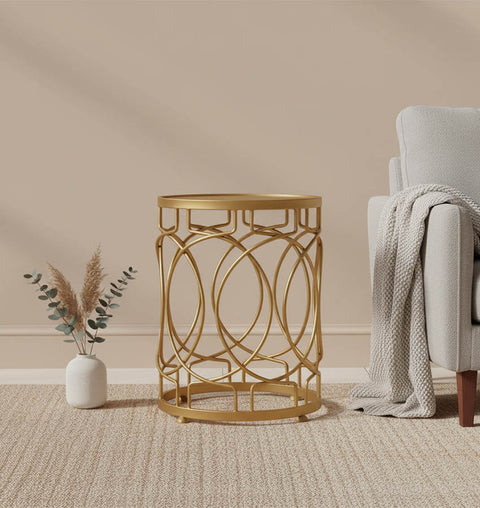 Aurora Circle Iron Side Table