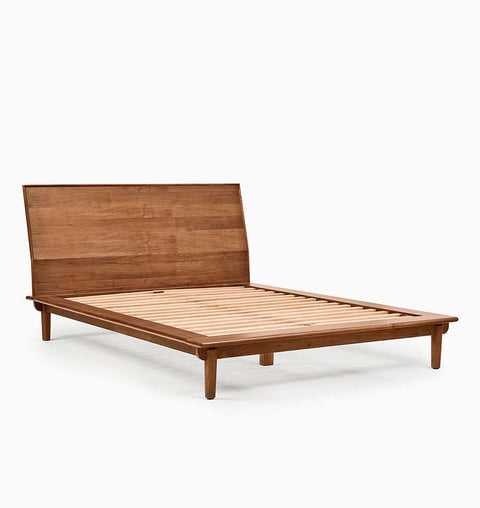 Nordic Haven Solid Wood King Size Natural Bed
