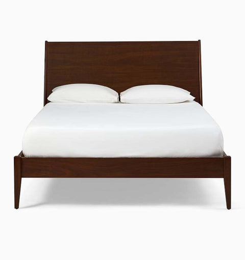Crossed Horizon Wooden King Size Bed - Vintage Inspired Look