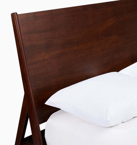 Crossed Horizon Wooden King Size Bed - Vintage Inspired Look