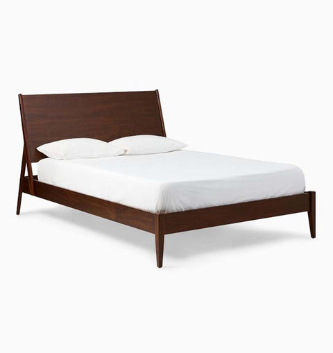 Crossed Horizon Wooden King Size Bed - Vintage Inspired Look