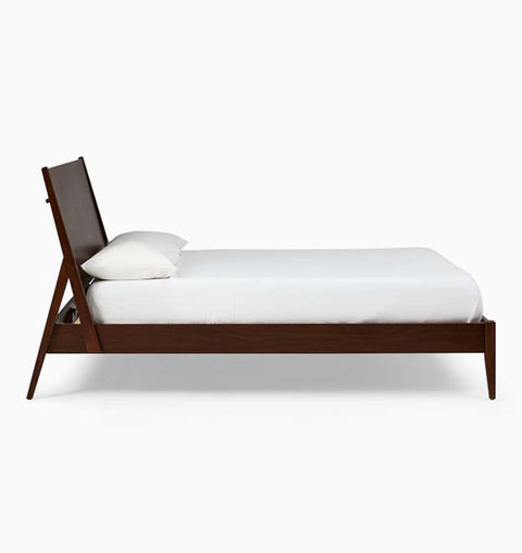 Crossed Horizon Wooden King Size Bed - Vintage Inspired Look